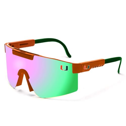 University of Miami Hurricanes Shield Sunglasses - Sport Shades with UVA/UVB Protection