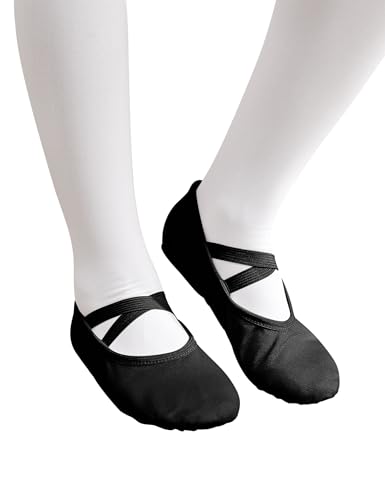 Canvas Ballet Shoes for Girls - Big Kid Size, Black