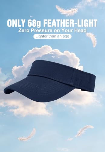 Structured Brim Visor Hat for Women - UPF 50+, One Size / Navy Blue