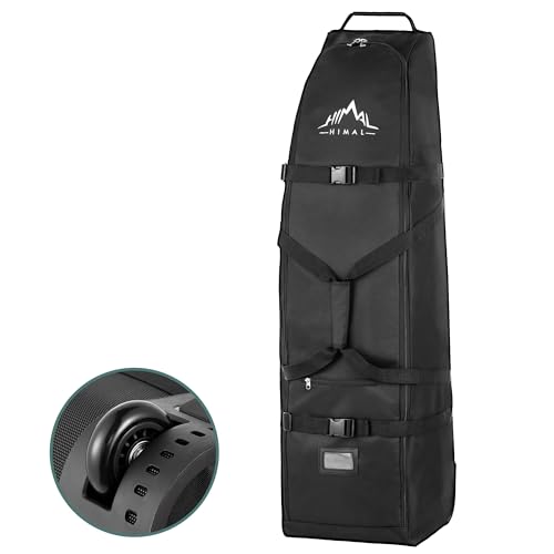 Soft-Sided Golf Travel Bag with Wheels - Black, 600D Oxford