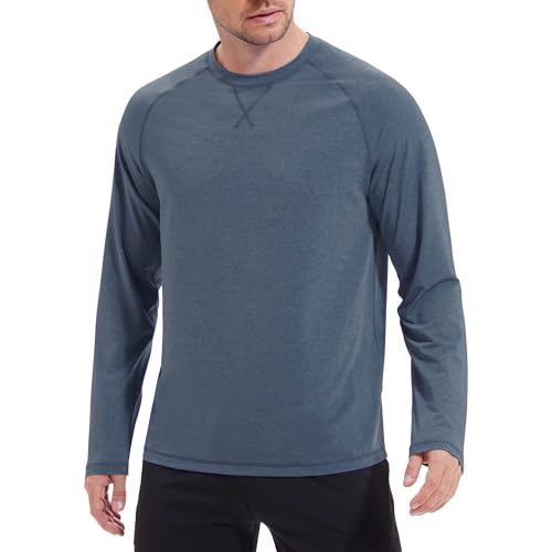 Mens UPF 50+ Sun Protection Rash Guard Quick-Dry Fishing Swim Shirt