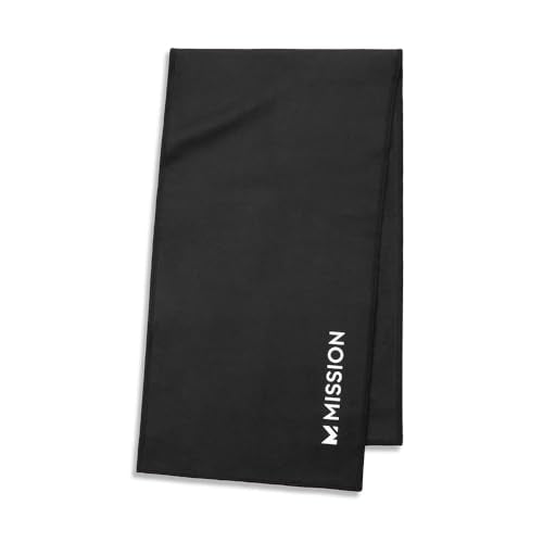 MISSION On-the-Go Cooling Towel - UPF 50, Quick-Cooling, Lightweight Black