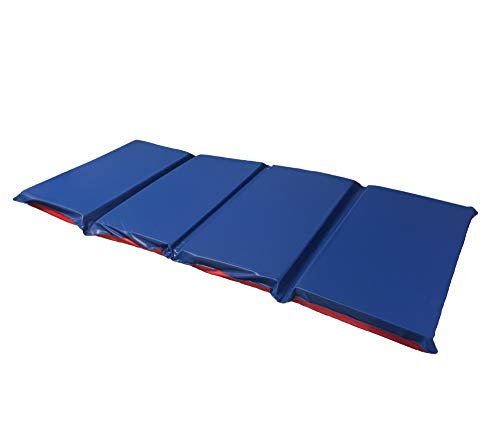 1.5 Inch Thick KinderMat - Red/Blue 4-Section Rest Mat