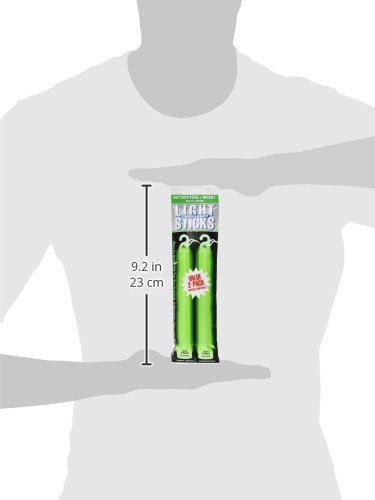 8-Hour Emergency Green Lightsticks - 2 Pack with Lanyards