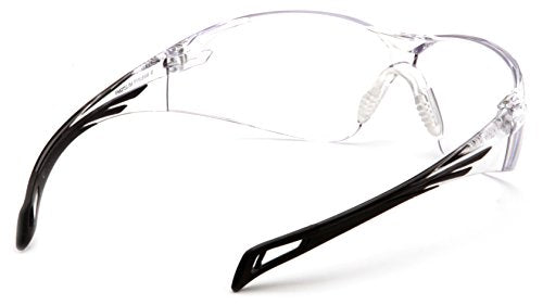 Slim Fit Safety Glasses - Clear Lens, Clear-Black Frame
