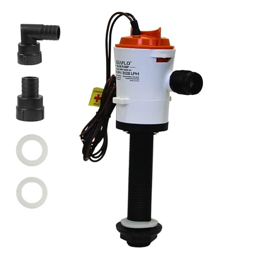 SEAFLO 04 Series 800 GPH Baitwell Livewell Aerator Pump Straight Intake 12V Saltwater/Freshwater