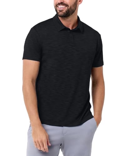 Into the AM Dri-Fit Polo Shirt for Men, Black, Large, Moisture-Wicking Quick-Dry Polo