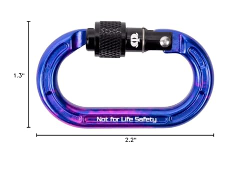 Omega Pacific Micro Raider – Mini Aluminum Keylock Screw-Lok Carabiner for Throwline, Gear Mounting, and Non-PPE Use – Oval Shape, 4kN Strength, Lightweight Accessory Connector - Red