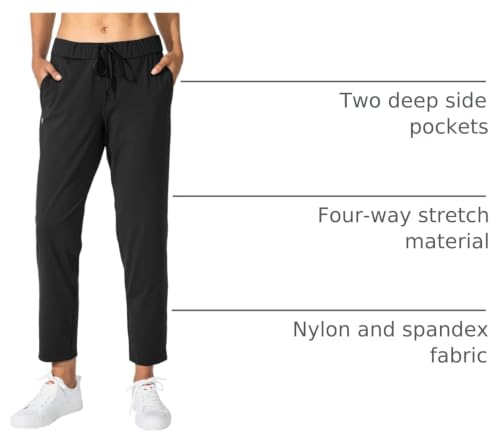 Stretch Ankle Sweatpants with Deep Pockets - Medium / Black