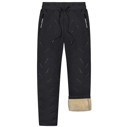 LBL Men's Fleece Jogger Pants Sherpa Lined Winter Activewear Medium Black