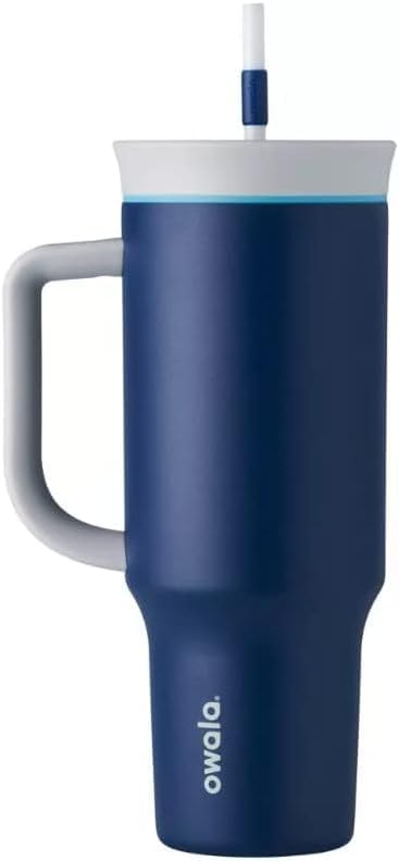 Owala Stainless Steel Travel Tumbler - Triple Layer Insulation, Spill-Resistant Lid, 40 oz, Dark Blue