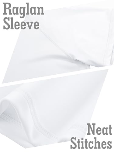 Boys' UPF 50+ Short Sleeve Rash Guard Swim Shirt - White, 6-7 Years