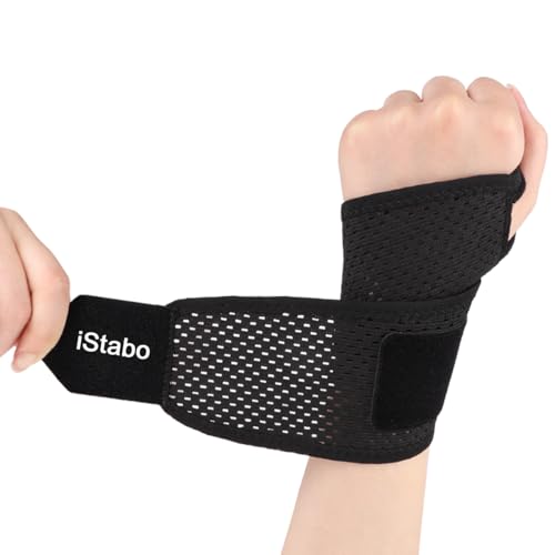 Ultra Thin Mesh Wrist Strap Brace - Black, Adjustable Pain Relief