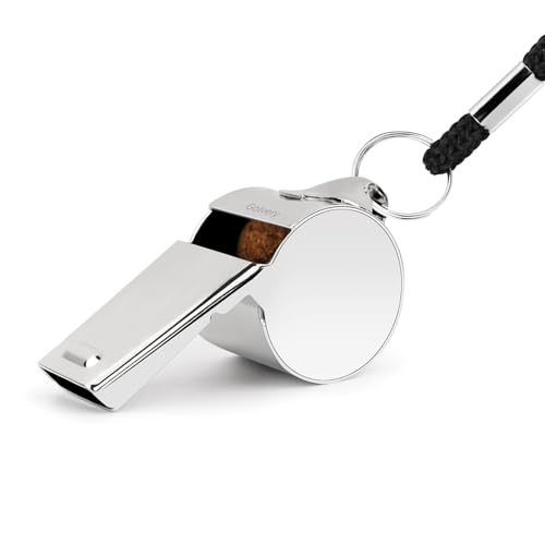 Stainless Steel Sports Whistle with Lanyard - Loud Referee Coach Whistle