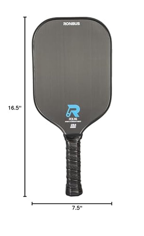 Ronbus R1.16/R2.16/R3.16 Raw Toray T700 Carbon Fiber Pickleball Paddle with 16 mm Polypropylene Honeycomb Core (R3.16)