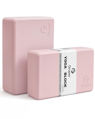 Yoga Blocks 2 Pack - Light Pink High-Density EVA Foam Props