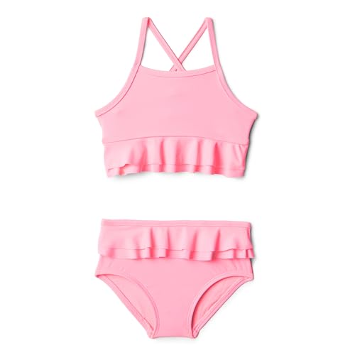 Toddler Girls' Two Piece Swimsuit - Crisscross Straps, Pink - 2T