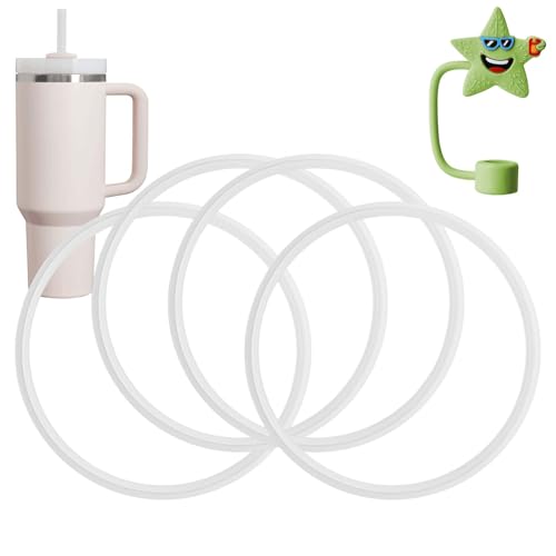 Replacement Lid Gasket Seal for Stanley 40oz Tumblers - 4 Seals + 1 Straw Cap