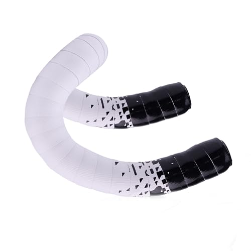 Shock-Absorbing Silicone Handlebar Tape for Road Bikes – 3mm Thick, Anti-Slip, White to Black – Set of 2