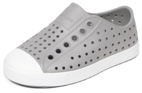 Native Shoes Jefferson Sneakers for Kids, 4 Toddler Pigeon Grey / Shell White