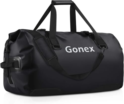 Gonex Waterproof Duffel Bag 80L Black Travel Dry Bag for Kayaking & Outdoors