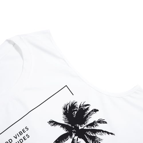 Men's Sleeveless Beach Tank Top - Palm Tree Graphic