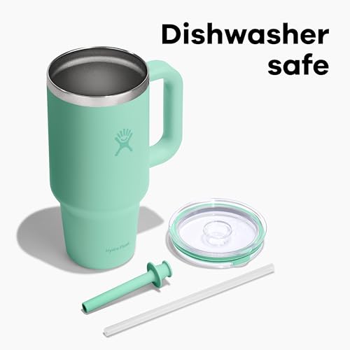 Hydro Flask 40 oz Travel Tumbler with Handle, Clear Lid & Straw - Oat