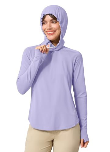 Women's Sun Hoodie UPF 50+ Long Sleeve Lightweight Shirt - Medium Purple