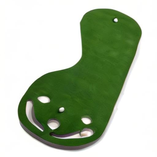 Golf Putting Green - Kidney Shaped 3' x 9' with 3 Cups - Green