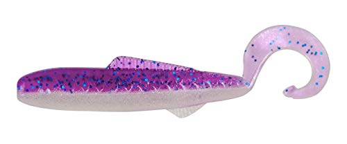 Swimming Minnow Soft Plastic Crappie Fishing Lure - Purple Mist, 15 Pack