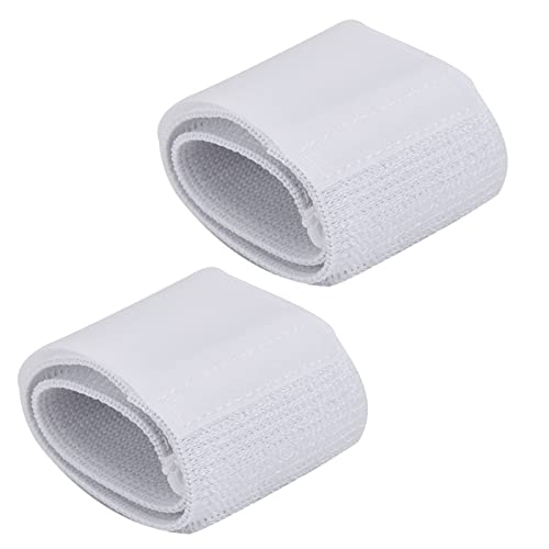 Adjustable Soccer Shin Guard Straps - Anti-Slip Elastic Bandage - White