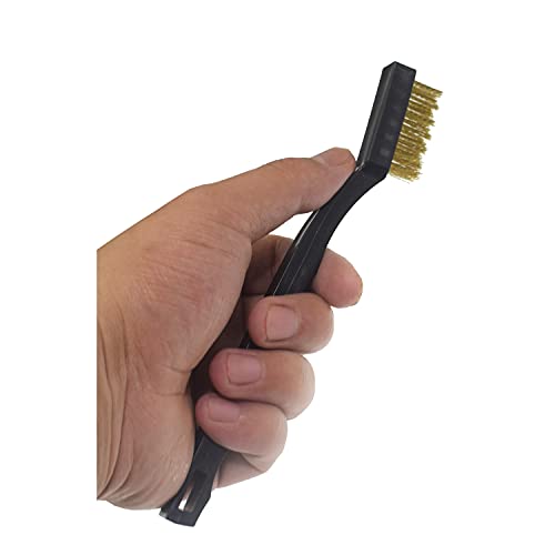 10-Pack Single-Ended Gun Cleaning Brush 7" Inch - Brass Steel Nylon Bristle Brushes (Brass)