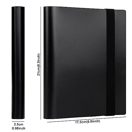 4 Pocket Trading Card Binder - Side Loading, Acid-Free, Black