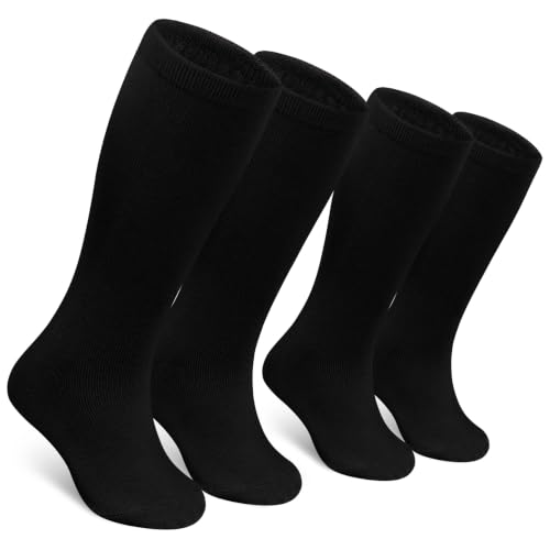 Toddler Soccer & Baseball Socks - 3-6 Years Pure Black