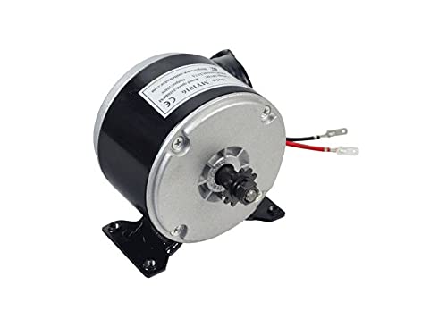 AlveyTech 24 Volt 250 Watt Electric MY1016 DC Motor - 24V 250W 2600-2850 RPM with 11-Tooth #25 Chain Gear Sprocket, Brushed Brush-Type, Battery Power, use on Many Razor Scooter Dirt Mini Bike Go-Kart