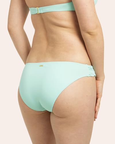 Women's Ruched Bikini Bottom - Mint Chip - Full Coverage