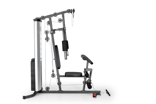Multifunctional Home Gym with 150 lbs Weight Stack - Grey