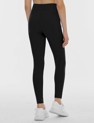 THE GYM PEOPLE Girls High Waist Workout Leggings Kids Dance Yoga Pants Large Black