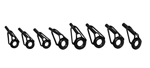 8pcs Fishing Rod Tip Repair Kit - Black Small Tips