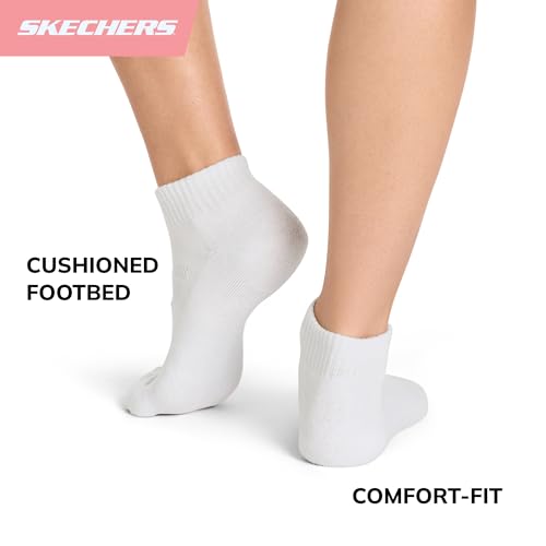 Skechers Women's Performance Quarter Crew Socks 6-Pack White / 9-11