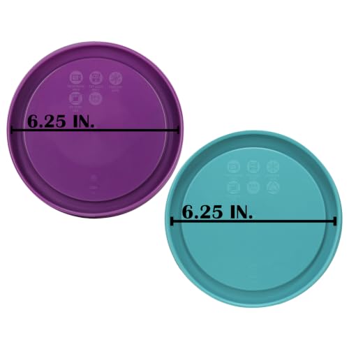 Pyrex 4-Cup Replacement Lids Set Turquoise & Purple – 7201-PC, Made in USA