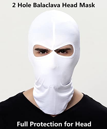 Windproof Balaclava Ski Face Mask - UV Protection, White