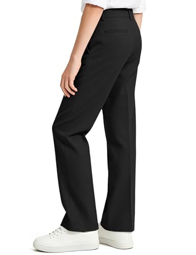 NUMYEAN Boys School Uniform Chino Pants 11-12 Years Black