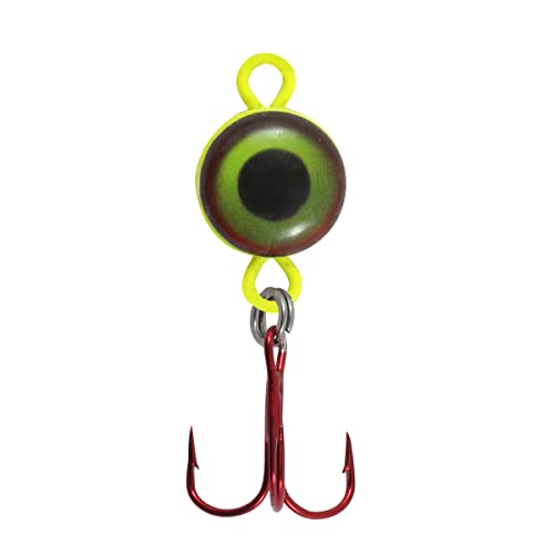 Eye Ball Ice Fishing Spoon - Sunrise / 1/4 OZ - Lure for Walleye, Perch, Crappie