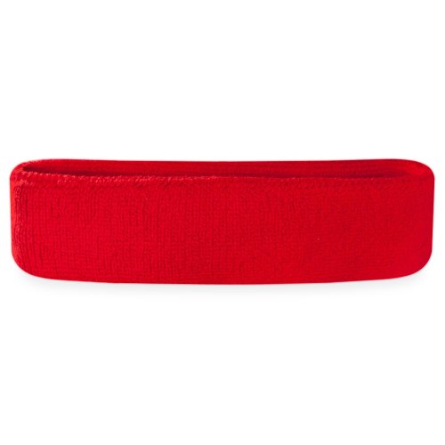 Moisture-Wicking Workout Headband - Red Sweatband for Gym & Sports