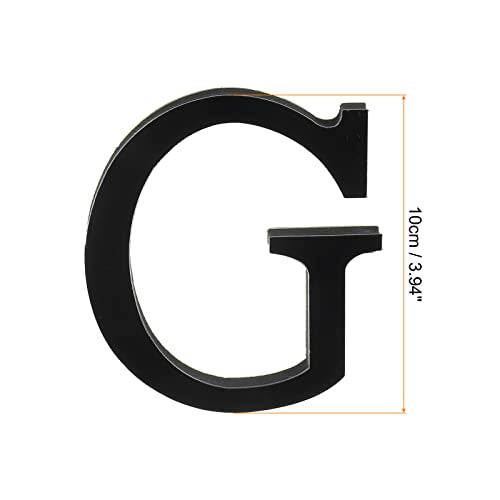 PATIKIL 3D Acrylic Alphabet Mirror Wall Stickers Letter G Self-Adhesive Home Decor Letter Sign Art Sticker Decal for DIY Home Decoration Black