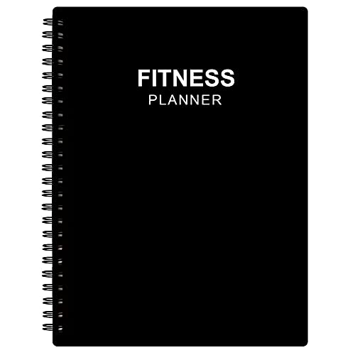A5 Fitness Planner - Workout Log Book for Weight Loss & Gym - Black