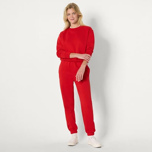 High-Rise Relaxed-Fit Women's Jogger with Elastic Waist - Medium / Red