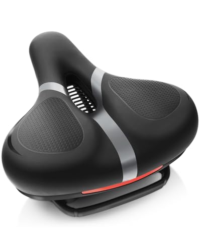Comfort Bike Seat Cushion - Memory Foam Padded Saddle - Gray-L