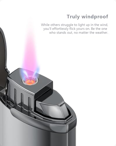 Windproof Jet Flame Lighter - Refillable Butane, Metal Body